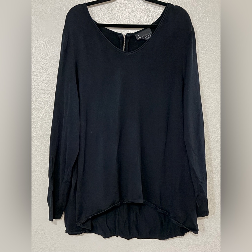 Lane Bryant Black Long Sleeve Sweater with Zipper
